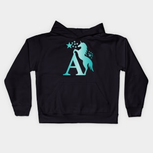 A Unicorn Star Monogram Kids Hoodie